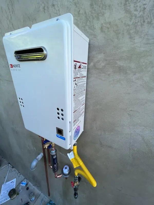 Tankless water heater installation for Dry Run homes